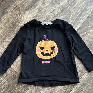 H& M kids Black Halloween Pumpkin Long Sleeve Shirt